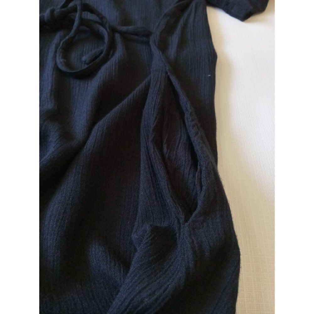 Delores Bell Vintage Black Lightweight Crinkled Fabric Maxi Dress Women's Medium - Picture 12 of 12